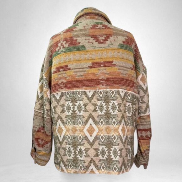 EASEL Print Fleece Raw Edge 4-Button Oversized Pullover, NWT! Size LARGE - Picture 5 of 8